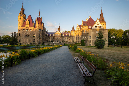 castle in Moszna, near Opole, Silesia, Poland.
