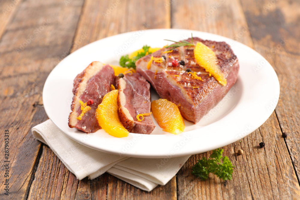 roasted duck fillet with orange- festive meal roasted duck fillet with orange- festive meal