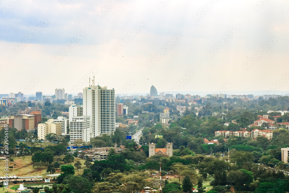 Skyline of Nairobi City in Kenya