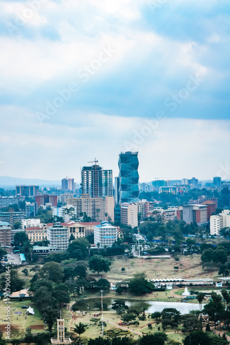 Skyline of Nairobi City in Kenya