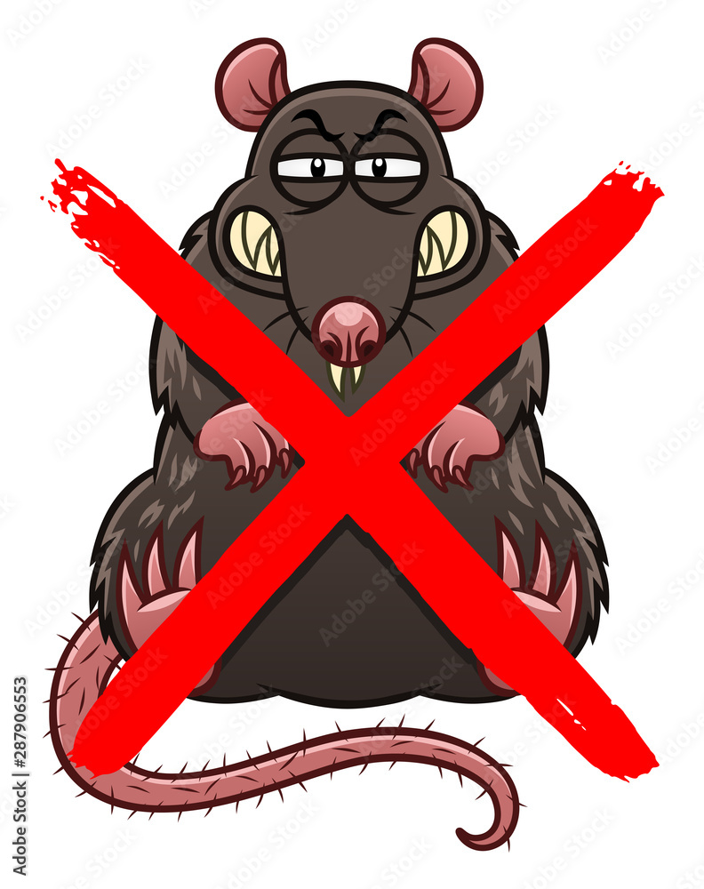 No rats cartoon sign Stock Vector | Adobe Stock