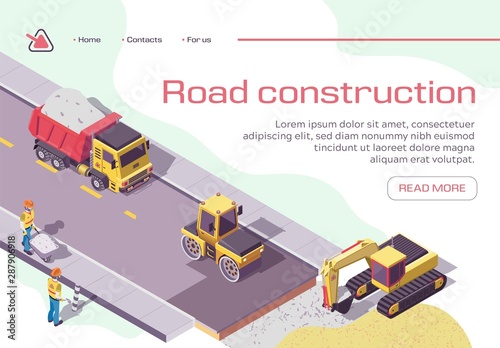Road Repair and Construction with Heavy Machines
