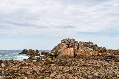 Rock formation against sky in the coast