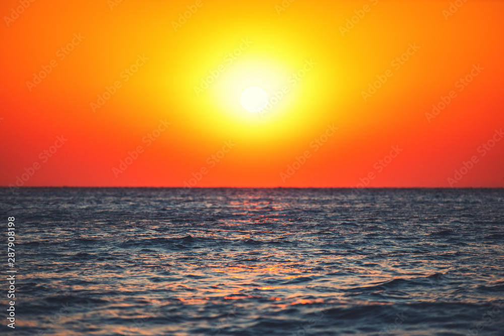 Beautiful sunrise over the tropical sea