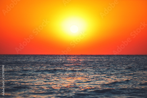 Beautiful sunrise over the tropical sea