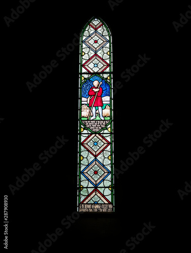 One of several Victorian Stained Glass Windows within the Church of St Michael and All Angels next to Ford Castle in Northumberland.