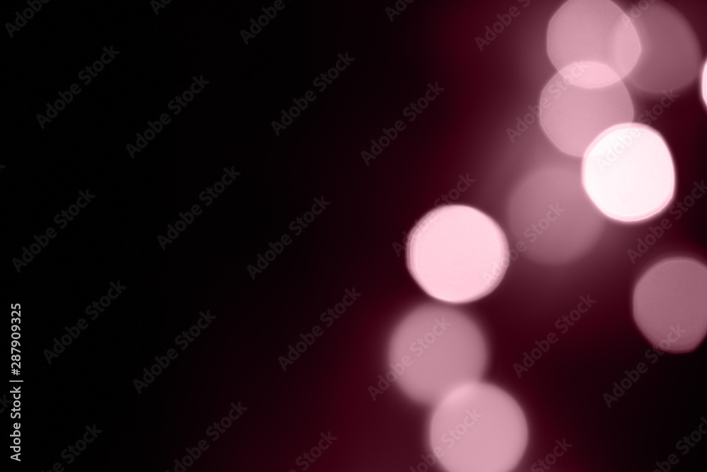 Pink color abstract bokeh. Christmas blurred background