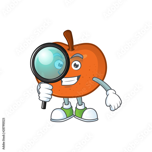Detective tangerine sweet in the cartoon shape