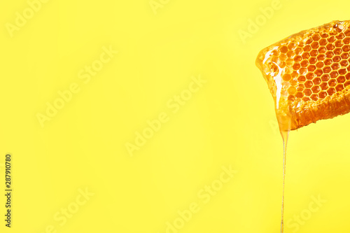 Obraz na płótnie Honeycomb on color background