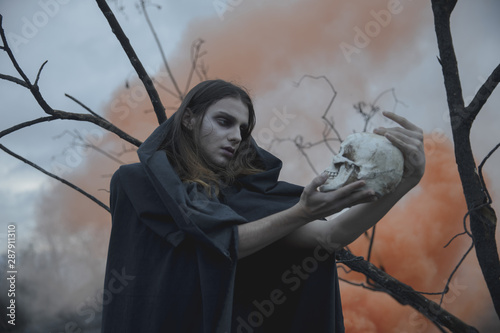 Canvastavla Shakespearian interpretation scene with skull