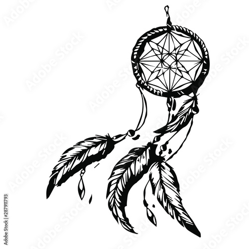 Dreamcatcher. Hand drawn. Vector. On a transparent background.