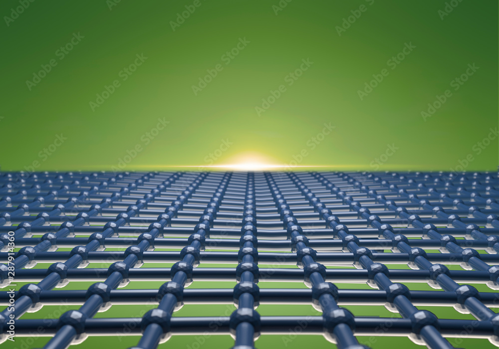 Fototapeta premium 3D model graphene. 3d render molecule.