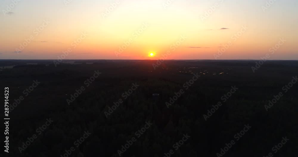 Bog at sunset, Aerial, reverse, drone shot of over a swam, overlooking small trees and water pools, at a finnish swamp, autumn evening sunset, in Torronsuo national park, Kanta-hame, Finland Bog at sunset, Aerial, reverse, drone shot of over a swam, overlooking small trees and water pools, at a finnish swamp, autumn evening sunset, in Torronsuo national park, Kanta-hame, Finland
