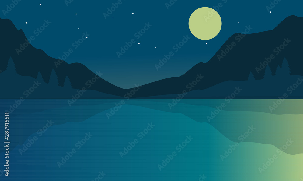Obraz premium Dark Night landscape background