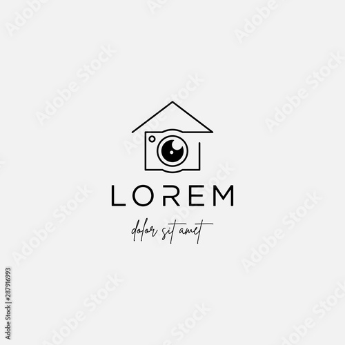 Camera Home Logo Template Vector Icon Design