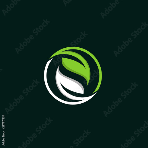 Leaf Recycle Naturally Modern Icon Logo Element Design Template