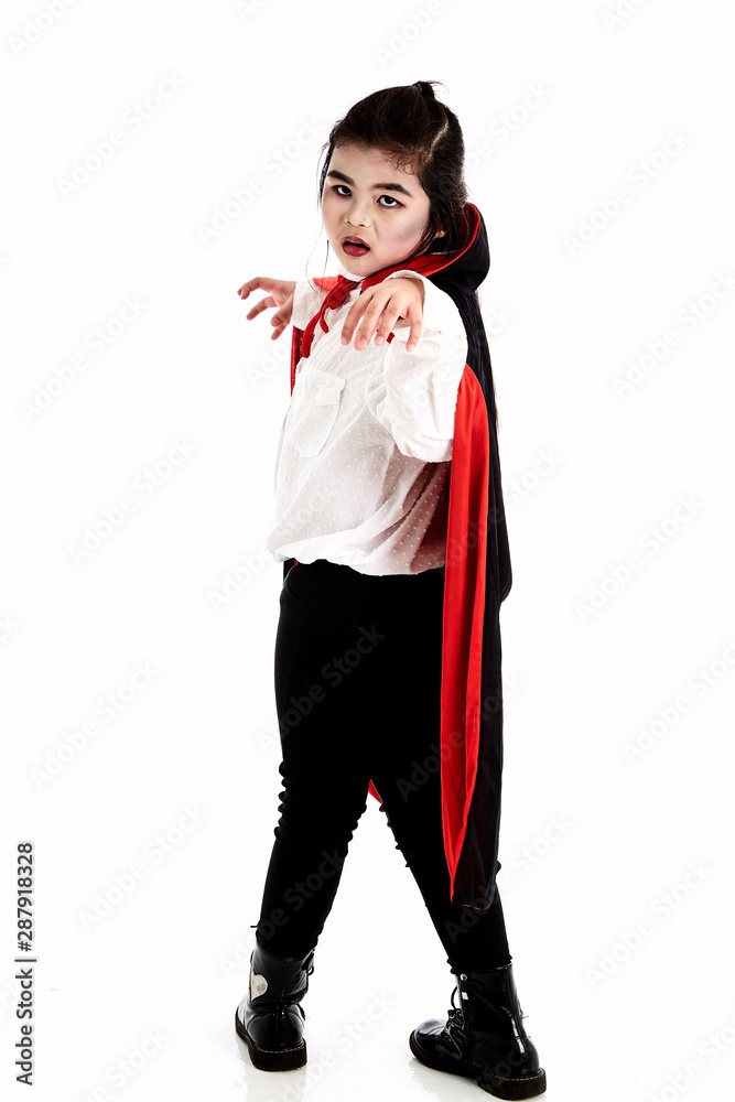 Happy Halloween Cute little Dracula on white Happy Halloween Cute little Dracula on white