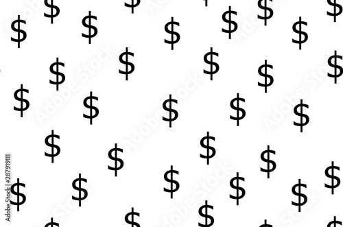 simple dollar currency white background seamless pattern