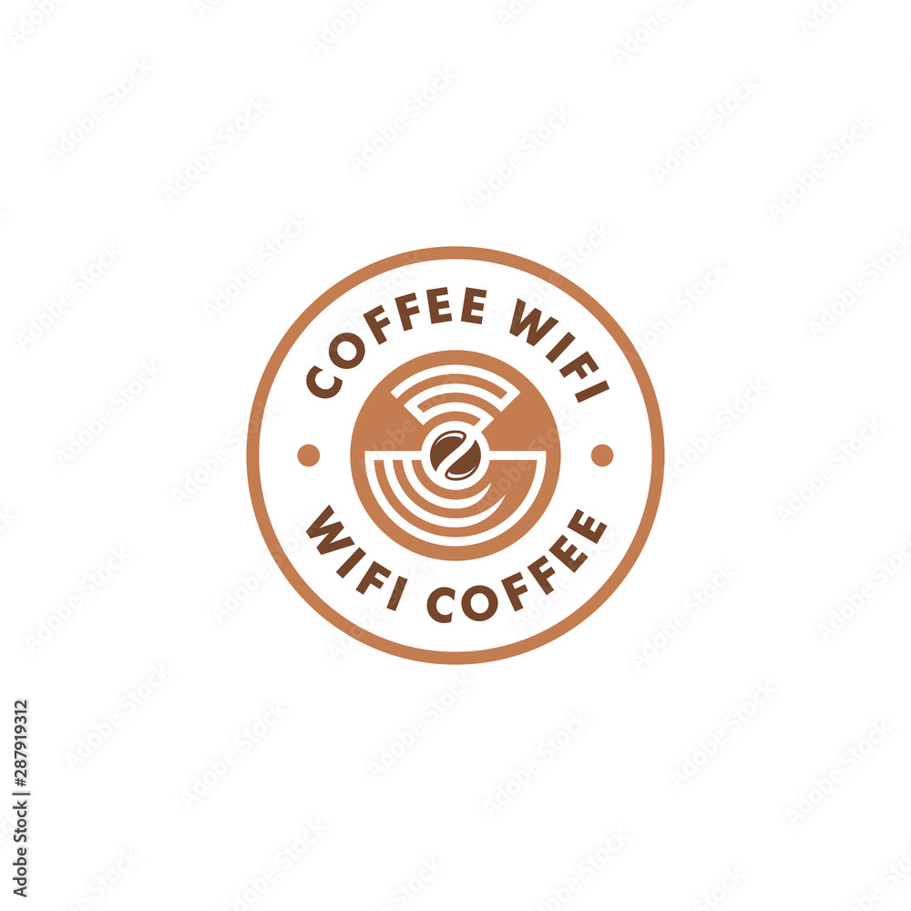 coffee wifi logo template design vector coffee wifi logo template design vector