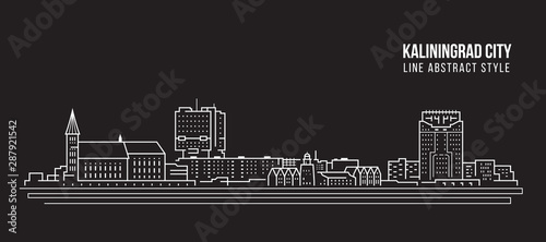Cityscape Building Line art Vector Illustration design - Kaliningrad city