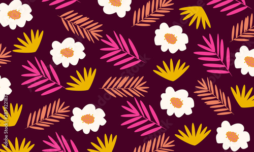 Floral Leaves Pattern Background © LeoSubtle
