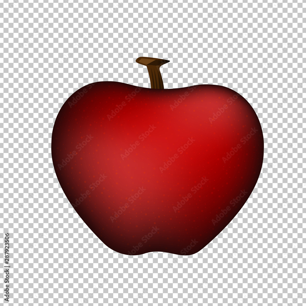 Obraz premium Fresh red apple isolated on transparent background. Vector illustration