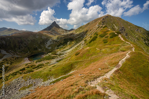Path throught west Tatra Mountains with view on Volovec and Ostry Rochac. © glowform