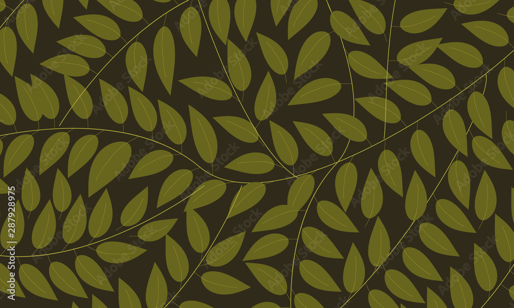 A green floral leaves pattern background A green floral leaves pattern background