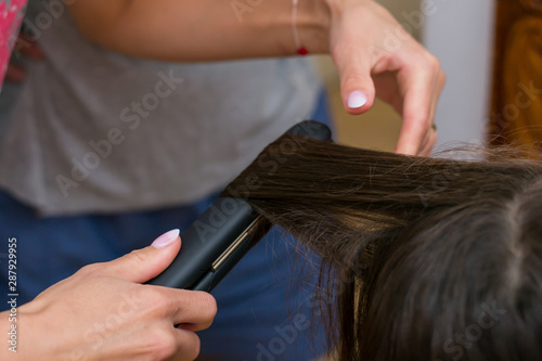 hair extension with plaque at the beauty salon