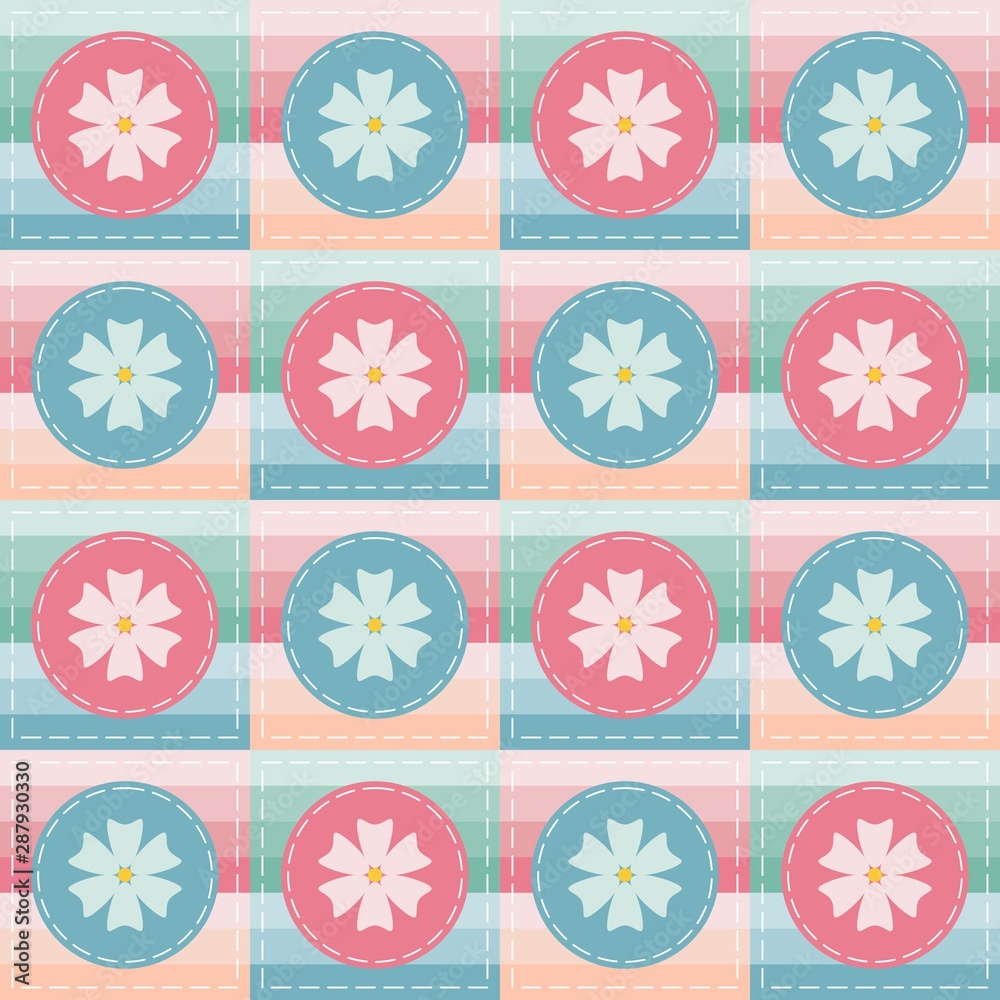 Patchwork background with different patterns. It can be used for decoration of textile, paper and other surfaces.