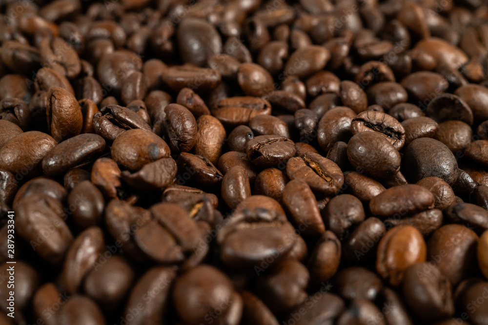 Coffee beans close op isolated Coffee beans close op isolated