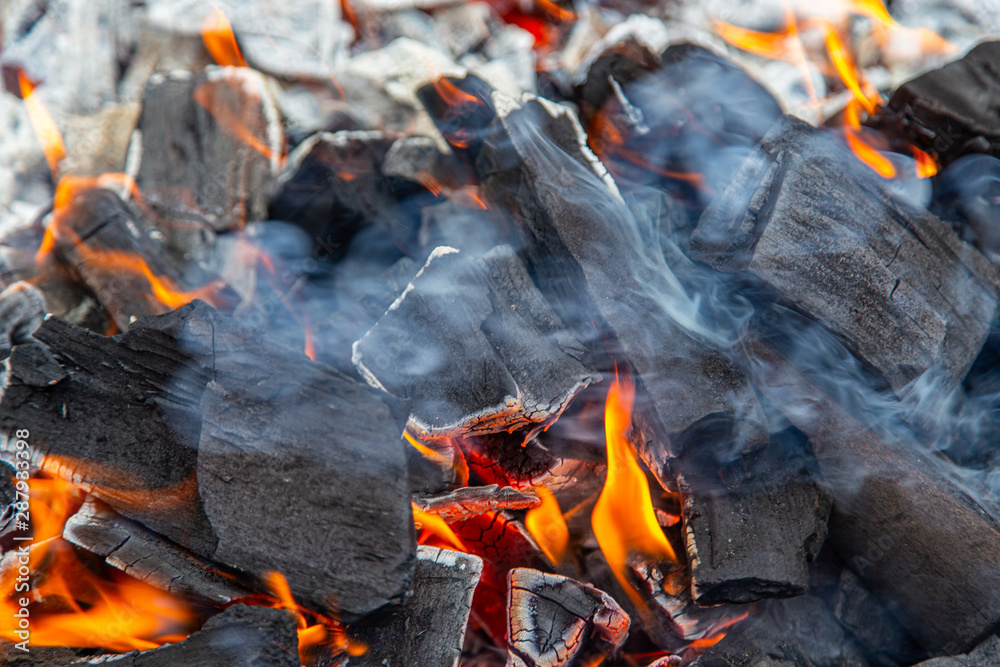 Sparks and fire in a burning black corner Sparks and fire in a burning black corner