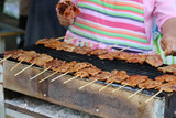 Grilled pork served as breakfast Lunch and dinner Edible for all ages
