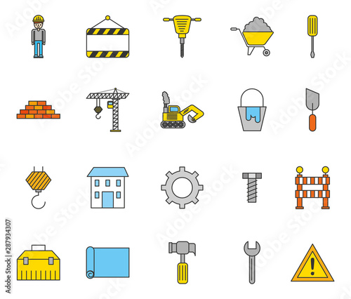bundle of construction set icons