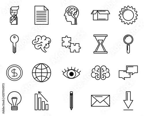 bundle of brain storming set icons