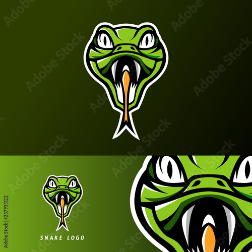 Green snake viper pioson mascot gaming esport logo for squad gaming team photo