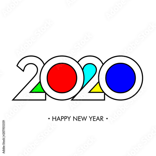 Happy New Year 2020 Text Design