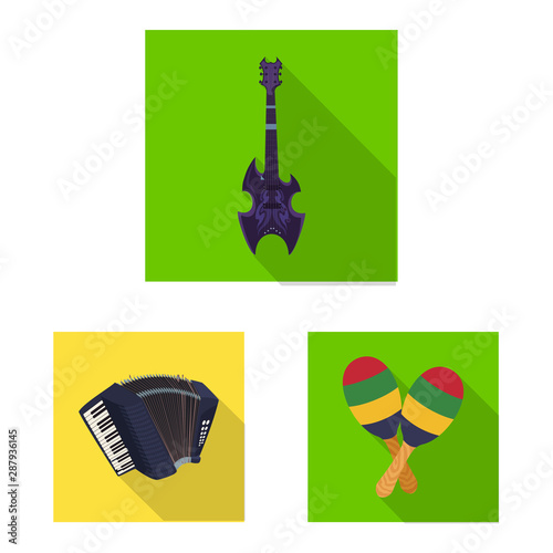 Vector illustration of music and tune symbol. Set of music and tool stock vector illustration.