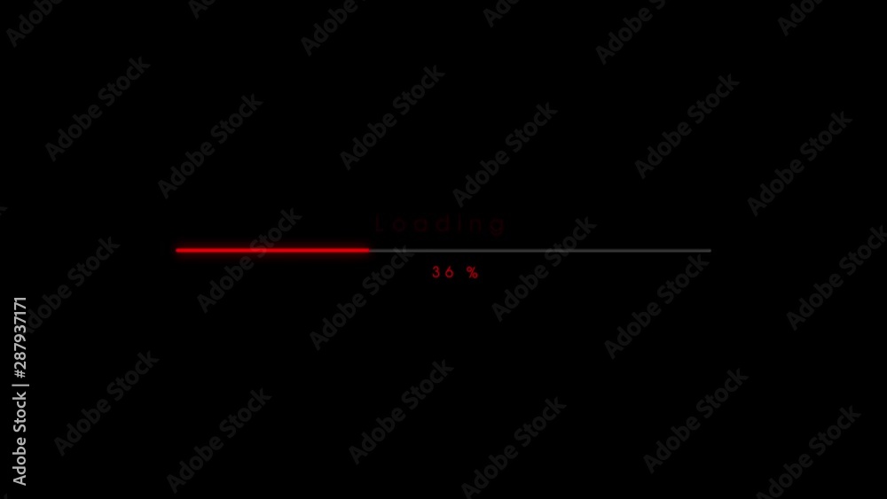 Loading bar on a black background Loading bar on a black background