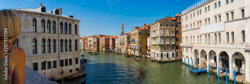 Panoramic view of the Grande Canal in Venice, Italy. Europe
