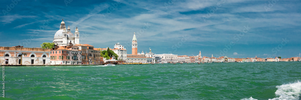 Panoramic view of Venice from the sea. Italy