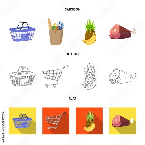 Isolated object of food and drink icon. Set of food and store vector icon for stock.