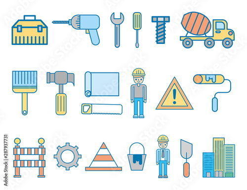 bundle of construction set icons