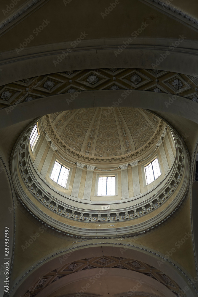 Ravenna, Italy - August 14, 2019 : View of Ravenna cathedral interior