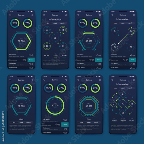 Vector graphics set mobile infographics. Stock vector