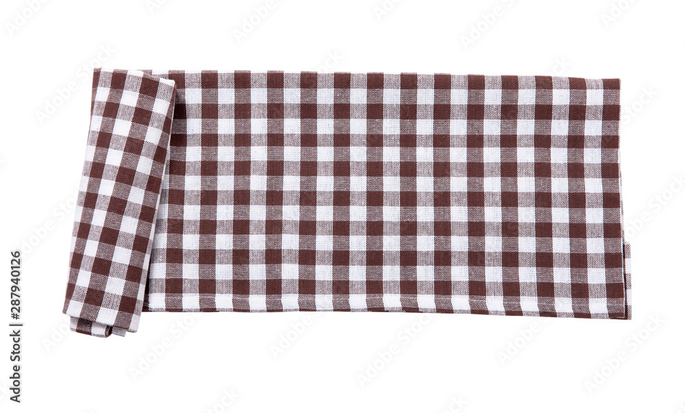 Napkin isolated on white. Multi-colored linen napkins for restaurant. Mock up for design. Top view. Napkin isolated on white. Multi-colored linen napkins for restaurant. Mock up for design. Top view.