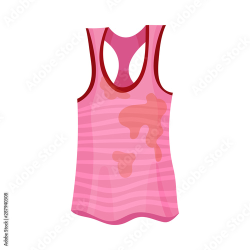 Dirty pink tank top. Vector illustration on a white background.