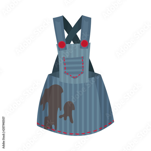 Dirty denim sundress. Vector illustration on a white background.