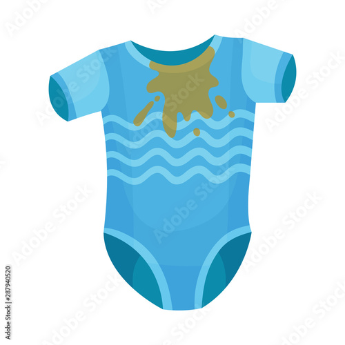 Dirty jumpsuit for the baby. Vector illustration on a white background.