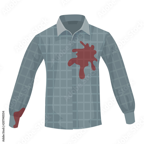 Dirty mens shirt. Vector illustration on a white background.